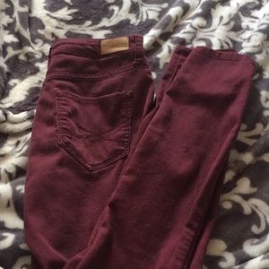 Aeropostale dark red high waisted jeggings